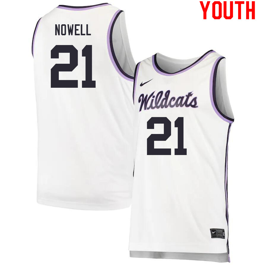 Youth #1 Markquis Nowell Kansas State Wildcats College Basketball Jerseys Sale-White